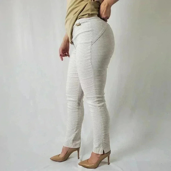 Calvin Klein Gingham Plaid Print Straight Leg Pants - 6 - Picture 5 of 10